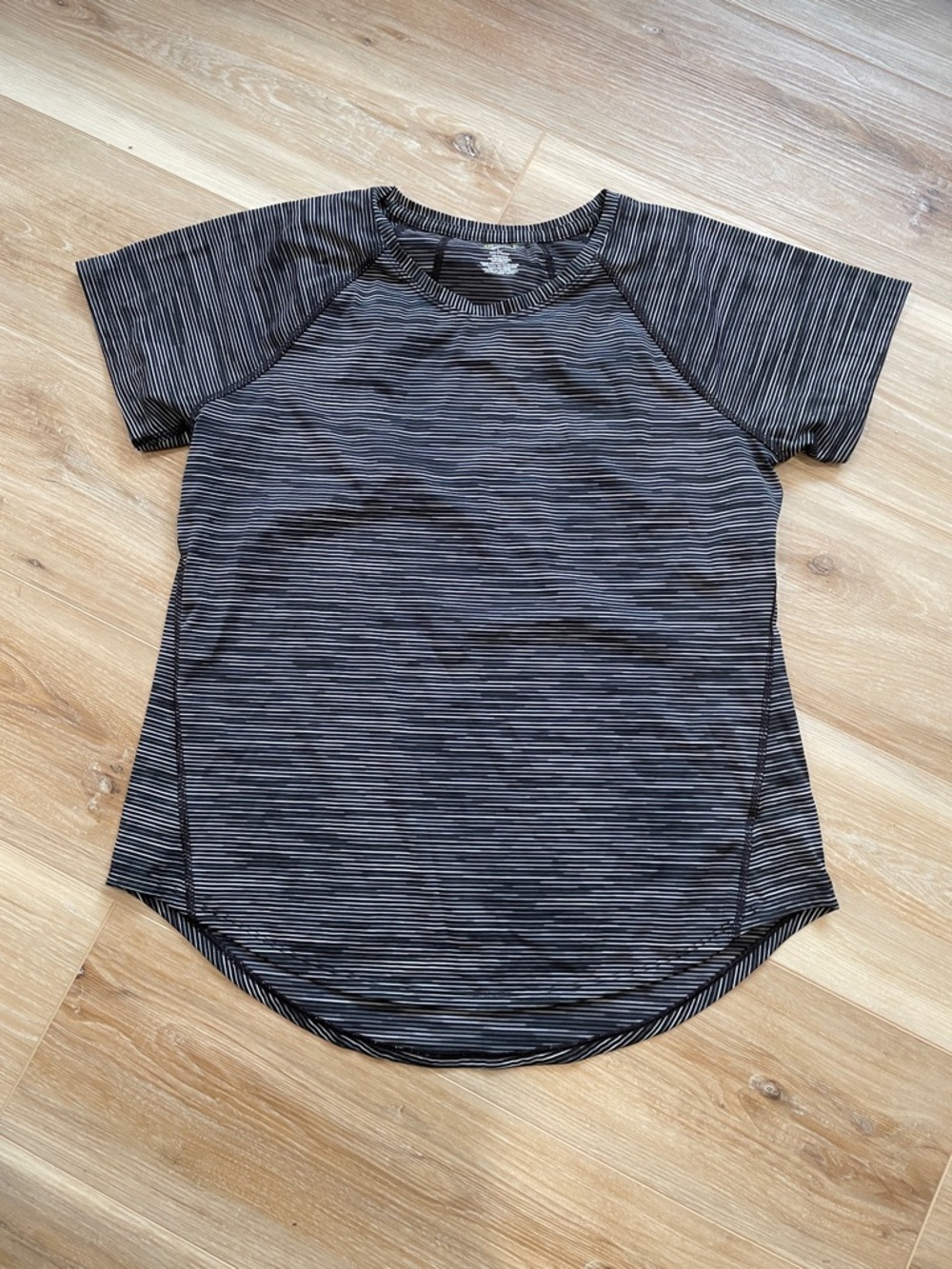 tek gear Black, gray and White Striped Short Sleeve Tee